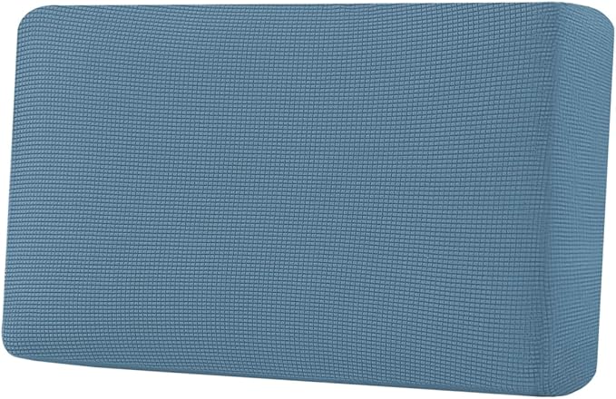 H.VERSAILTEX Super Stretch Individual Seat Cushion Covers Sofa Covers Couch Cushion Covers Slipcover Sets Thick Jacquard Textured Twill Fabric (1 Piece Loveseat Cushion Cover, Dusty Blue)