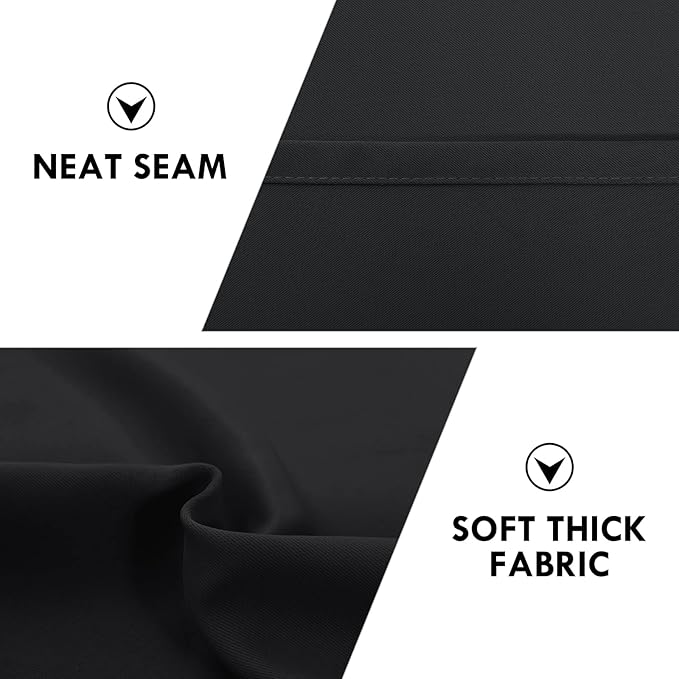 DWCN Blackout Curtains for Bedroom – Thermal Insulated Room Darkening Drapes for Living Room, Black, W 42 x L 84 Inch, Set of 2 Rod Pocket Curtain Panels