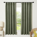 RYB HOME Sage Green Velvet Curtains with Hook Tape, Thermal Insulated Privacy Protect Decorative Drapes for Home Theater, W 52 x L 72 inches, 2 Panels Set