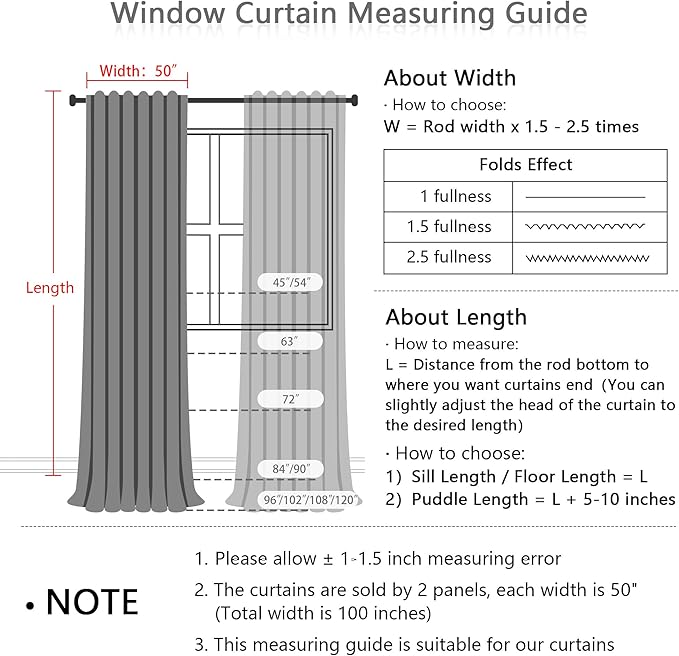 MYSKY HOME Dark Brown Curtains for Beroom Liivng Room 84 Inch Length 2 Panels Set, Semi Sheer Soft Touch Light Filtering Drapes for Sliding Glass Door Farmhouse Boho Curtain, 50" Wide, 2 PCs