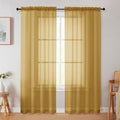 Gold Sheer Curtain for Bedroom Living Room 72 Inches Long 2 Panels Set, Solid Soft Airy Light Filtering Sheer Window Curtains, Modern Rod Pocket Door Curtain, Gold, 42" Wx72 L Inches
