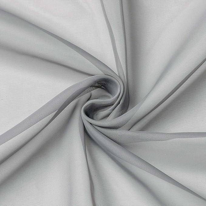 Cafe Curtains 36 Inch Length Tier 2 Pieces, Modern Soft Airy Sheer Kitchen Short Curtains for Small Window, Rod Pocket Small Curtain for Bathroom Basement, Light Grey, Each, 42"Wx36"L Inches