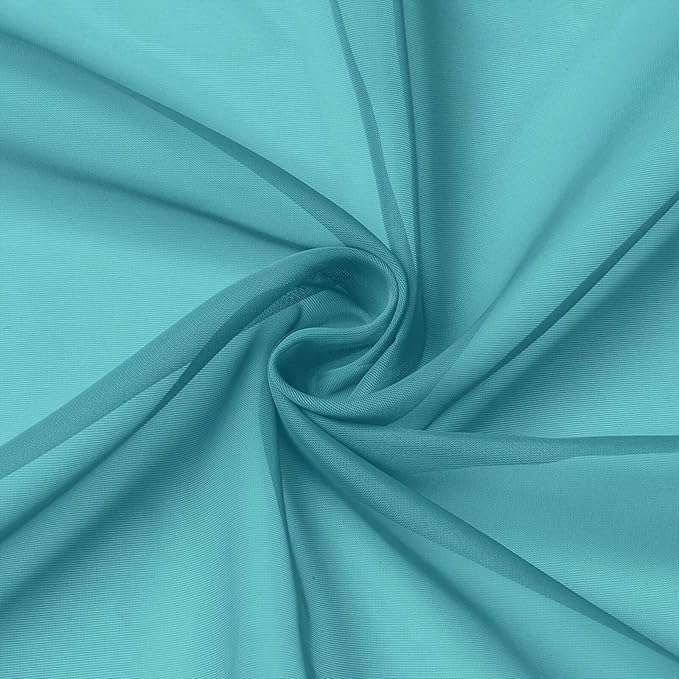 Turquoise Kitchen Curtains 30 Inch Length Tier 2 PCS, Solid Soft Half Curtains for Windows, Turquoise Sheer Rod Pocket Drapes for Bathroom Basement Small Window, 42" Wx30 L Inch