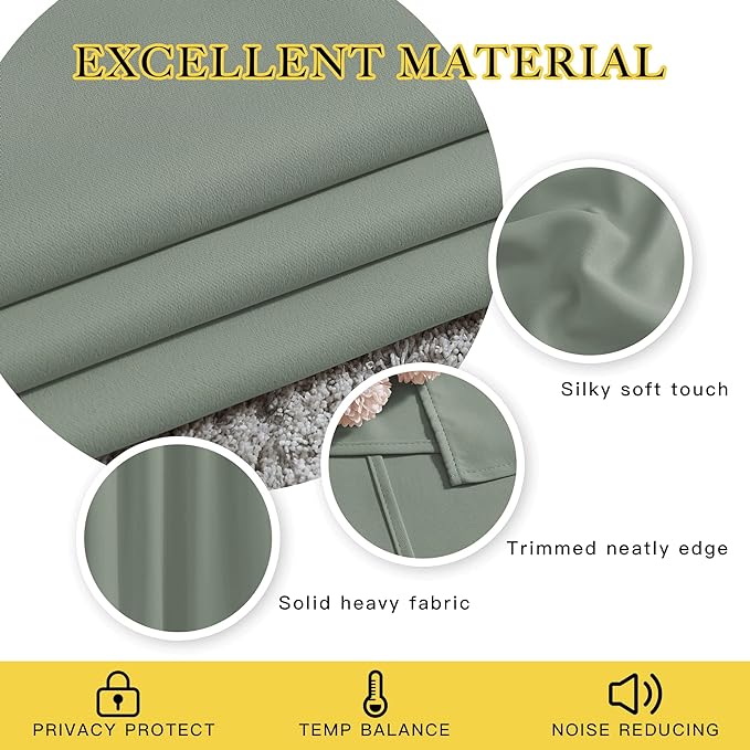 NICETOWN Bedroom Blackout Curtains for Doorway - Thermal Insulated Grommet Room Darkening Large Window Treatments Sound Proof for Living Room/Sliding Door (Greyish Blue, 2 Panels, W66 x L72)