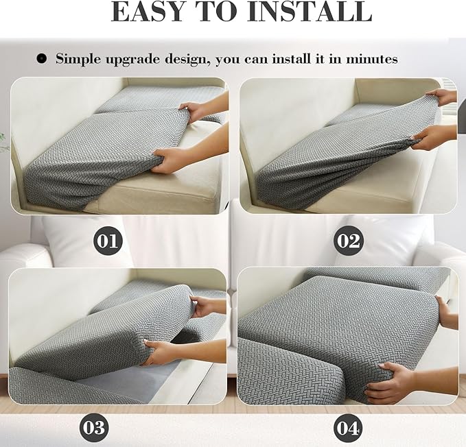 Sofa Covers Couch Covers for Sofa Pet Friendly Couch Cushion Covers Universal Sofa Covers Washable Stretch Slipcovers for Sectional Sofa (Texture Brown, Large Single Seat Cover)