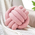 Uvvyui Knot Pillow Ball, Soft Home Decorative Pillows, Round Throw Pillow, Handmade Knotted Plush Pillow, Round Boucle Pillow Cushion (11 Inches Blush Pink)