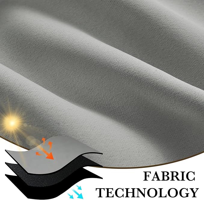 RYB HOME 100% Blackout Short Curtains for Small Window, Thermal Insulated Total Room Darkening Noise Reducing Curtains for Kitchen Bathroom Basement, 52 inches Wide by 36 inches Long, Silver Grey