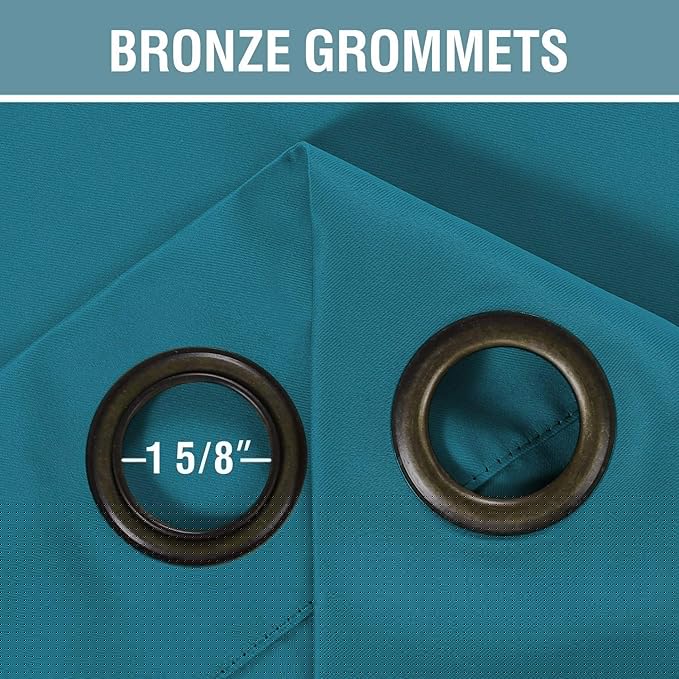 H.VERSAILTEX Blackout Curtain for Living Room Thermal Insulated Window Treatment Curtain Extra Long 108 inch Length Energy Saving Solid Grommet Blackout Drape, One Panel, Turquoise Blue，52"W x 108"L