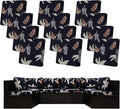 12Pcs Stretch Patio Cushion Covers,Outdoor Couch Covers Replacement,Outdoor Couch & Sofa Slipcovers,for Patio Furniture Cushion Covers,Washable Reusable Furniture Protector (Coconut Ttrees,Cover Only)