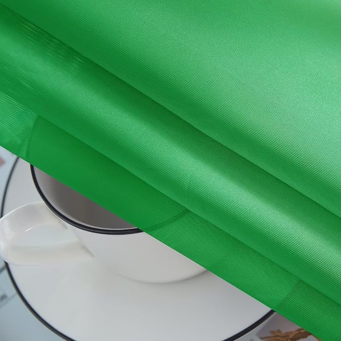 youleyar Solid Sheer Rod Pocket Curtain Voile Draperies 2 Panels White Beige Black Ivory Coffee 26 Inch Width 30 Inch Long 1 Pair for Kitchen Bedroom Children Living Room Yard(Green,26W x 30L)