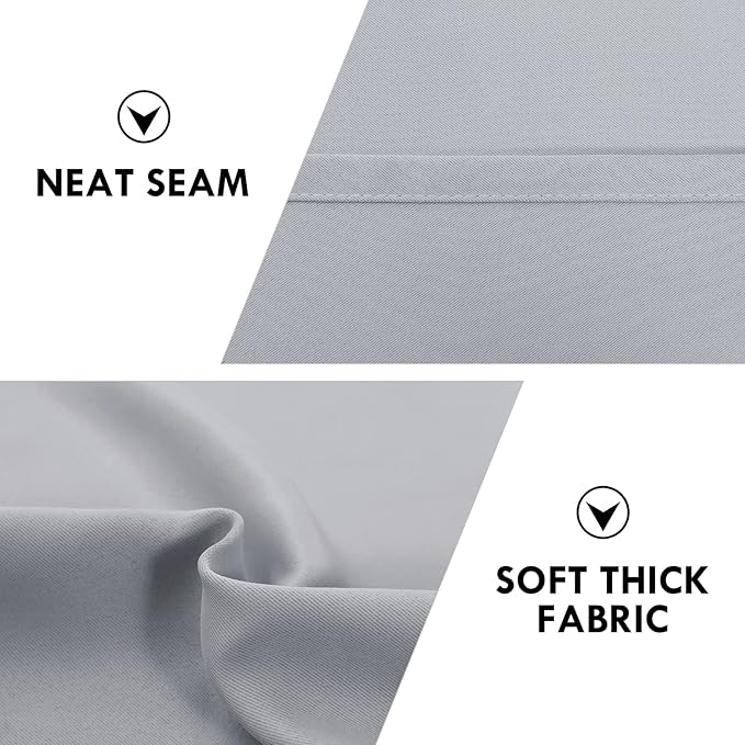 DWCN Silver Grey Blackout Curtains for Bedroom, Thermal Insulated Energy Saving Room Darkening Curtains for Living Room (W60 x L84 inch, Set of 2 Panels, Top of Rod Pocket)