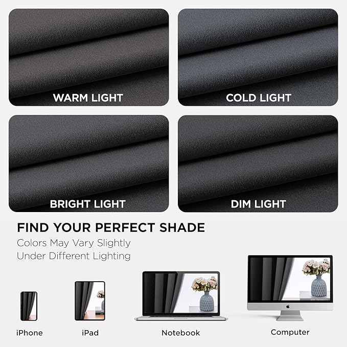 Joydeco Grey Curtains 84 Inch Long, Room Divider Blackout Curtains for Bedroom with Grommets, Thermal Insulated, Noise Reducing Room Darkening Black Out Drapes for Bedroom Living Room Window, 2 Panels