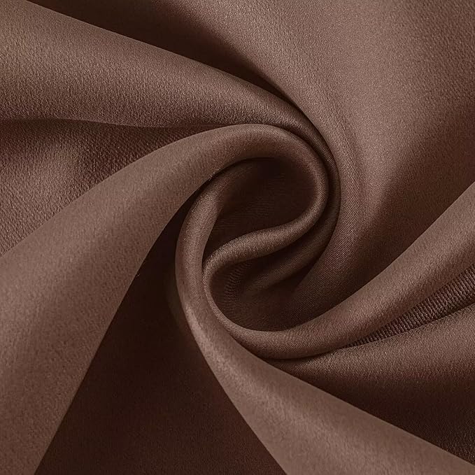 Joydeco Blackout Curtains 95 Inch Length 2 Panels Set, Thermal Insulated Long Curtains& Drapes 2 Burg, Room Darkening Grommet Drapes for Living Room Bedroom Window (W52 x L95 Inch, Brown)