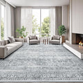 Lofus 8x10 Area Rug for Living Room,Grey Washable Large Rugs with Non-Slip Backing,Soft Neutral Carpets for Bedroom Dining Room Home Office Indoor Nursery