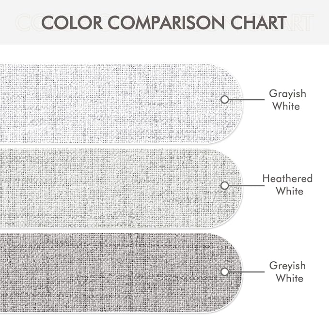 MIULEE Linen Texture Curtains for Bedroom Solid 100% Blackout Thermal Insulated Grayish White Curtains Grommet Room Darkening Curtains/Drapes for Living Room Nursery 52x63 Inch (2 Panels)