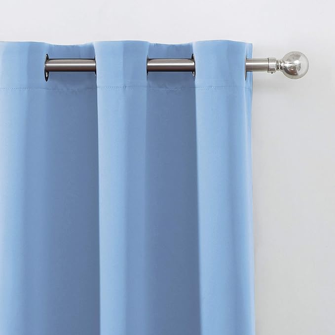 LEMOMO Sky Blue Thermal Blackout Curtains/52 x 63 Inch/Set of 2 Panels Room Darkening Curtains