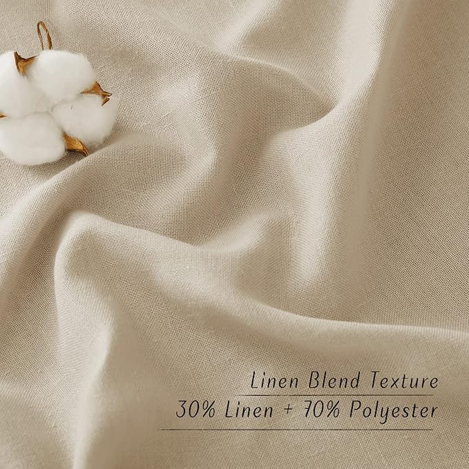NICETOWN Linen Angora Curtains 120 inches Long for Bedroom, Grommet Privacy Assured Semi Sheer with Light Filtering Thick Flax Linen Window Treatments for Living Room, W55 x L120, 2 Panels