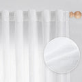 MYSKY HOME White Linen Sheer Curtains 63 inch length Light Filtering Semi Sheer Curtains for Bedroom Short Window Treatment Privacy Protect Drapes Set, Back Tab Boho Farmhouse Soft, 50" Wide, 2 Panels