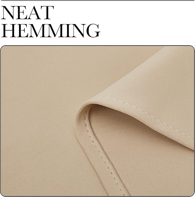 NICETOWN Room Darkening Curtains for Bedroom - Triple Weave Home Decoration Thermal Insulated Solid Drapes for Patio Door (Biscotti Beige, Set of 2 Panels, 62 x 84 Inch)