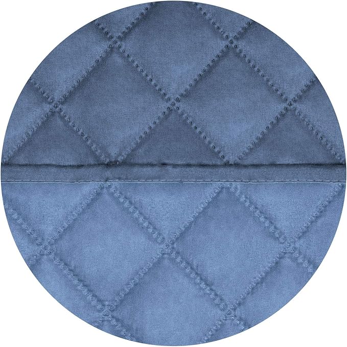 PureFit Reversible Quilted Sofa Cover, Water Resistant Slipcover Furniture Protector, Washable Couch Cover with Non Slip and Elastic Straps for Kids, Dogs, Pets (Sofa, Dark Blue/Light Blue)