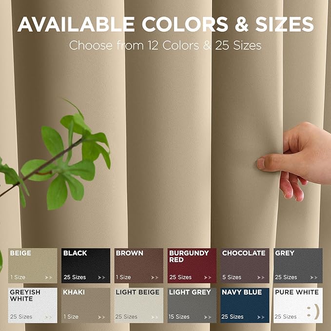 Joydeco Blackout Door Curtain for Doorway Privacy 72 Inches Long, Grommet Closet Curtain for Open Closet, Room Divider for Bedroom Living Room (Light Beige, 52Wx72L, 1 Panel)