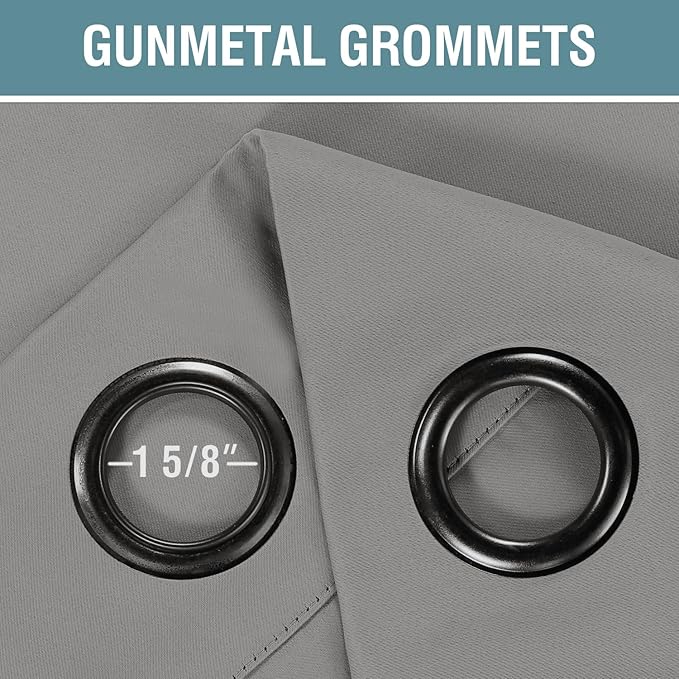 H.VERSAILTEX Grey Blackout Curtains for Bedroom Thermal Insulated Room Darkening Blackout Curtain Panel for Door, Window Panel Drapes - 1 Panel - 52 inch Wide by 84 inch Long, Dove Gray, Grommet Top