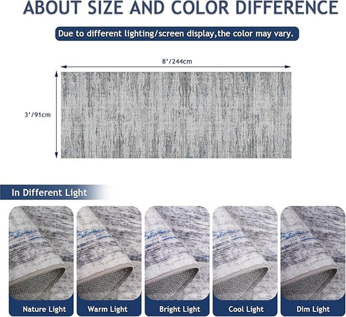 3x8 Runner Rug Non Slip Washable Rugs for Hallways, Abstract 8ft Kitchen Runners Rug for Entryway,Stain Resistant Rug Runner，Ultra-Thin Kitchen Mats for Living Room Bedroom