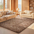 Ophanie Brown and White Diamond Striped Rugs for Living Room 5x7, Fluffy Shag Large Fuzzy Plush Soft Carpets, Shaggy Rugs for Bedroom, Carpet for Kids Boys Girls Dorm Nursery Home Decor Aesthetic