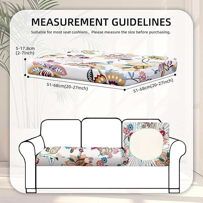 8Pcs Stretch Patio Cushion Covers,Outdoor Couch Covers Replacement,Outdoor Couch & Sofa Slipcovers,for Patio Furniture Cushion Covers,Washable Reusable Furniture Protector (Vivid, Cover Only)