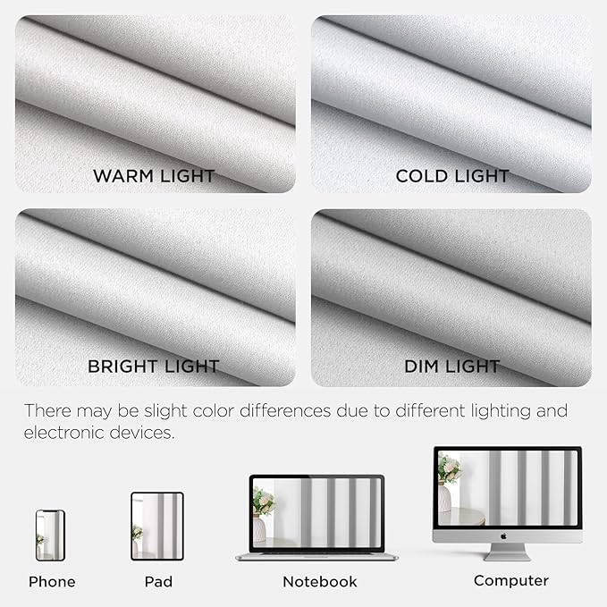 Joydeco Blackout Patio Sliding Door Curtains 96 Inches Long, Grommet Privacy Room Divider Curtains, Extra Wide Thermal Blackout Drapes for Bedroom Living Room (Pure White, 70Wx96L, 1 Panel)