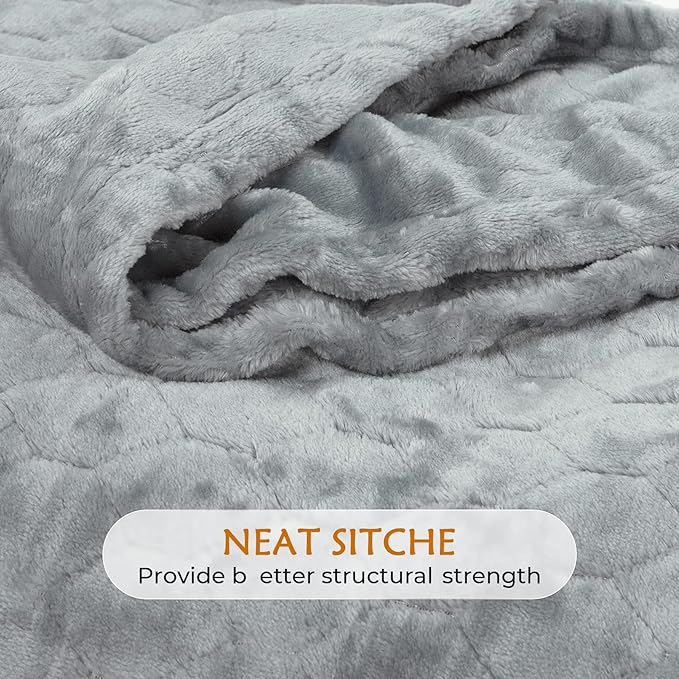 TOONOW Fleece Blanket Super Soft Cozy Throw Blanket 50" x 60", Lightweight Fuzzy Comfy Textured Flannel Blanket Warm Plush Throw Blankets for Couch, Sofa, Bed, Light Grey