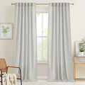 RYB HOME Nursery Soft Linen Sheer Curtains for Kids, Sheer Lightweight Back Tab Light Filtering Fabric Shades for Dining Room Guest Room, W 52 x L 108 inches, 2 Panels Set