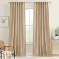 RYB HOME Camel Linen Sheer Curtains 95 inches Length, Aesthetic Light Filtering Airy Half Privacy Gauze Curtain Cortina for Home Office Farmhouse, W 52 x L 84, 2 Pieces
