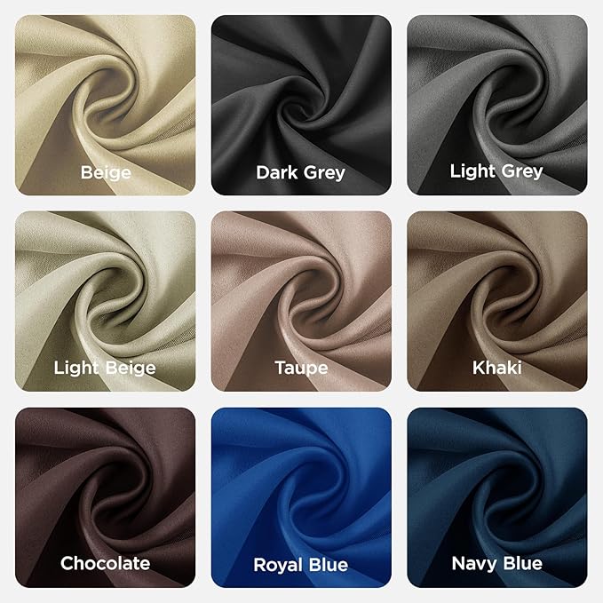 Joydeco Blackout Curtains 54 Inch Length 2 Panels Set, Thermal Insulated Long Curtains& Drapes 2 Burg, Room Darkening Grommet Drapes for Living Room Bedroom Window (W52 x L54 Inch, Light Grey)