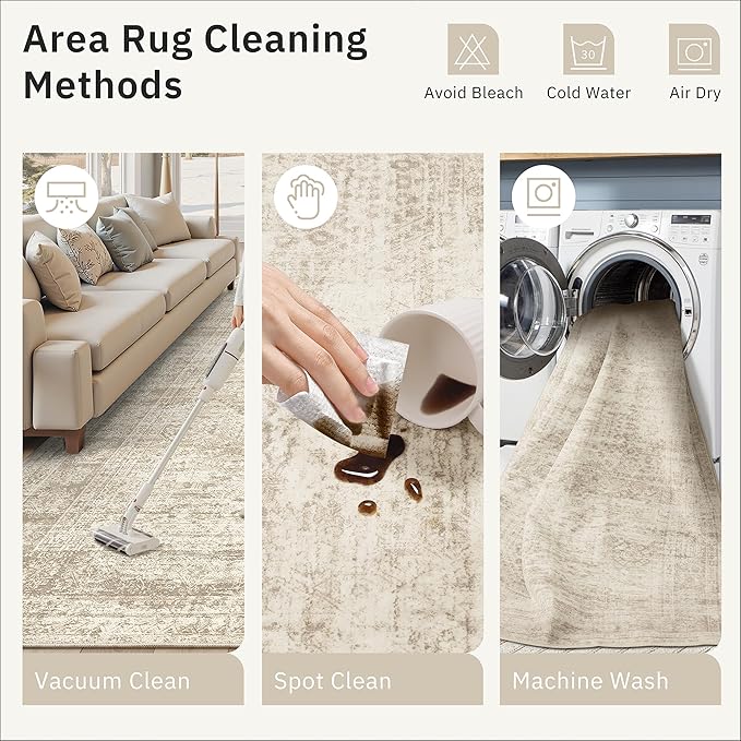 3x20 Hallway Runner Rug - Extra Long Carpet Runners for Hallways 20ft Non Slip Stain Resistant Rugs Runner for Living Room Bedroom 20 Feet Floor Carpet for Kitchen, Beige