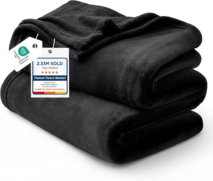 Bedsure GentleSoft Fleece Throw Blanket for Couch Black - Lightweight Plush Fuzzy Cozy Soft Halloween Blankets and Throws for Sofa, 50x60 inches