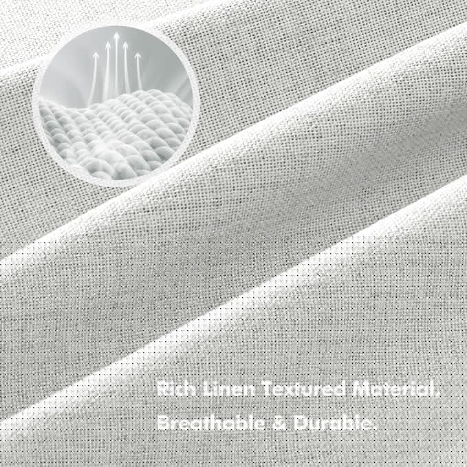 MIULEE 100% Blackout Linen Curtains for Bedroom, Heathered White Solid Luxury Decor Thermal Insulation Room Darkening Drapes for Living Room Nursery Back Tab Rod Pocket 42 x 96 Inches, 2 Panels