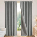 Joydeco Blackout Curtains for Bedroom - 72 Inch Long 100% Light Blocking 2 Panels Light Grey Drapes, Thermal Insulated Room Darkening Curtains, Linen Textured for Living Room, Rod Pocket & Back Tabs