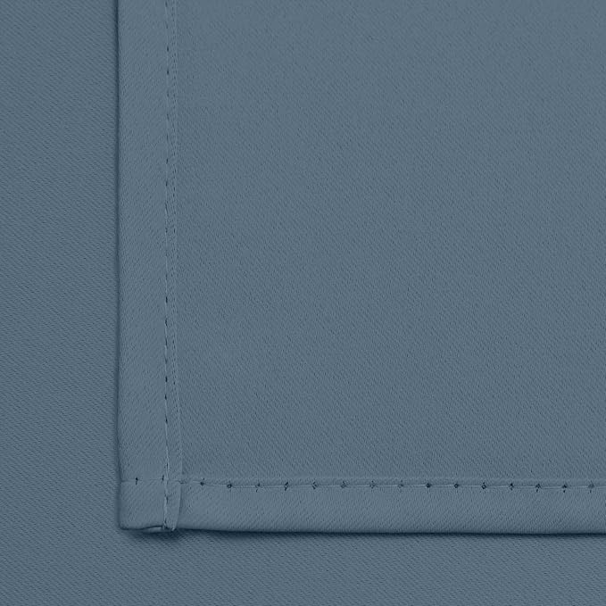Yakamok Blackout Curtains Room Darkening Thermal Insulated Window Panels,Solid Grommet Top Drapes for Bedroom/Living Room(70Wx84L, Stone Blue, 2 Panels)