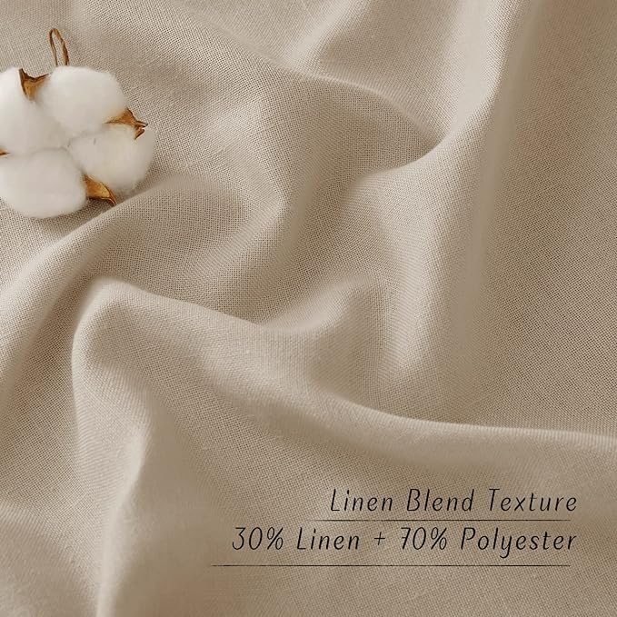 NICETOWN Linen 78 inch Curtains for Kitchen Window, Grommet Thick Flax Linen Taupe Small Window Treatments Privacy Assured with Light Filtering for Cafe/Kids Room, W68 x L78, 2 Panels