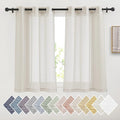 NICETOWN 48 inch Curtains 2 Panels Set for Kitchen, Grommet Semi Sheer Short Curtains & Drapes Privacy with Light Filtering for Cafe/Small Window, Natural, W36 x L48, 2 Pieces