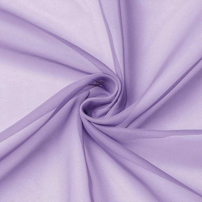Extra Long Sheer Lavender Curtains for Bedroom Living Room 120 Inches Long 2 Panels Set, Solid Soft Light Filtering Rod Pocket Sheer Window Curtains, Lavender, Each 42" Wx120 L Inch