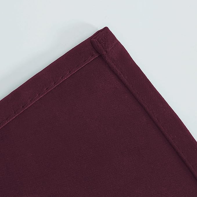 LEMOMO Burgundy Red Thermal Blackout Curtains/52 x 54 Inch/Set of 2 Panels Room Darkening Curtains for Bedroom