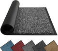 Mibao Front Door Mat, Dirt Trapper Welcome Mat for Outdoor Indoor, Non-Slip Waterproof Doormat, Durable Machine Washable Low Profile Entry Rug for Back Door Outside Patio Porch, 36" x 24", Grey