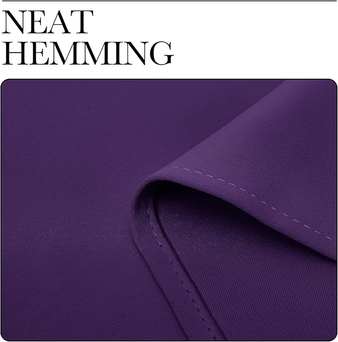 NICETOWN Kitchen Curtains, Short Blackout Curtains & Drapes, Home Decoration Window Treatment Cafe Curtain Panels with Rod Pocket (Royal Purple, 34-inch Wide x 54-inch Long, 2 Panels)