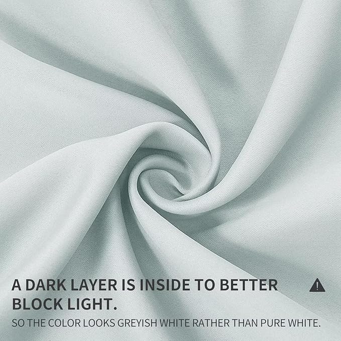 Joydeco Greyish White Custom Solid Single Blackout Curtain for Bedroom and Living Room, Grommet Thermal Insulated Room Darkening Curtain 1 Panel (Custom Size,Greyish White)