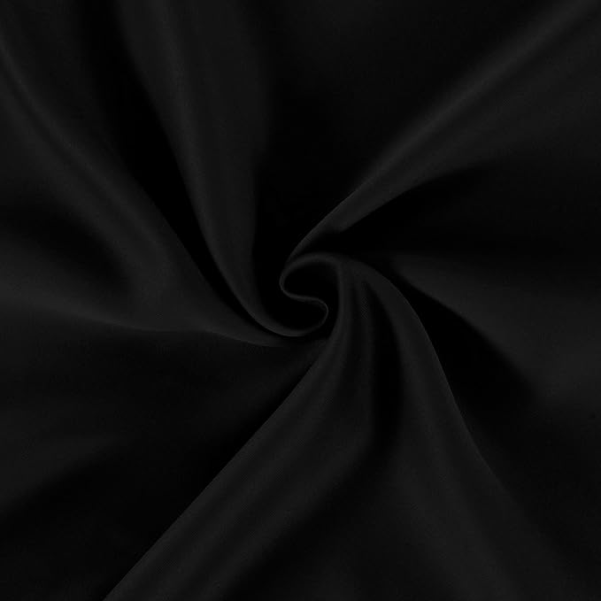 LEMOMO Black Blackout Curtains/38 x 54 Inch/Set of Two Panels Grommet Living Room Curtains