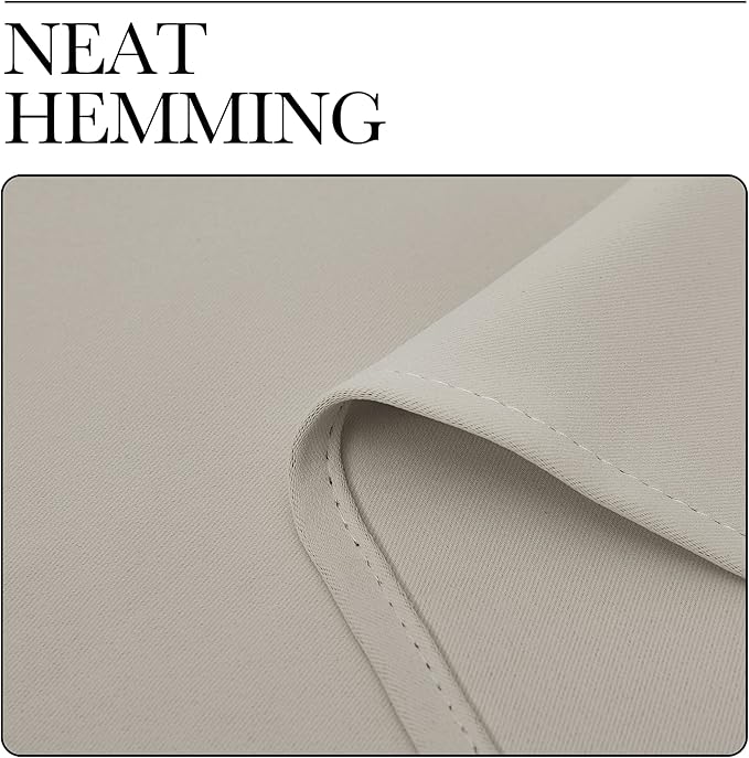 NICETOWN Blackout Curtains for Living Curtains, Room Darkening Window Curtain Panels, Easy-Care Solid Thermal Insulated Draperies/Drapes for Daughter Room (Natural, 2 Panels, 42 by 54)