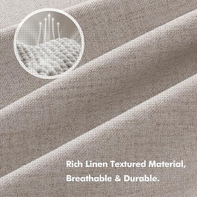 MIULEE 100% Blackout Linen Curtains for Bedroom, Ivory Solid Luxury Decor Thermal Insulation Room Darkening Drapes for Living Room Nursery Back Tab Rod Pocket 42 x 84 Inches, 2 Panels