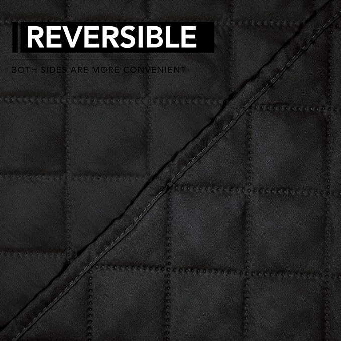 Easy-Going Oversized Recliner Chair Slipcover Reversible Sofa Cover Water Resistant Couch Cover Furniture Protector with Elastic Straps for Pets Dog (Oversized Recliner, Black/Black)